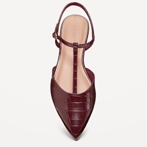 Faux leather Mary Jane t-strap flats